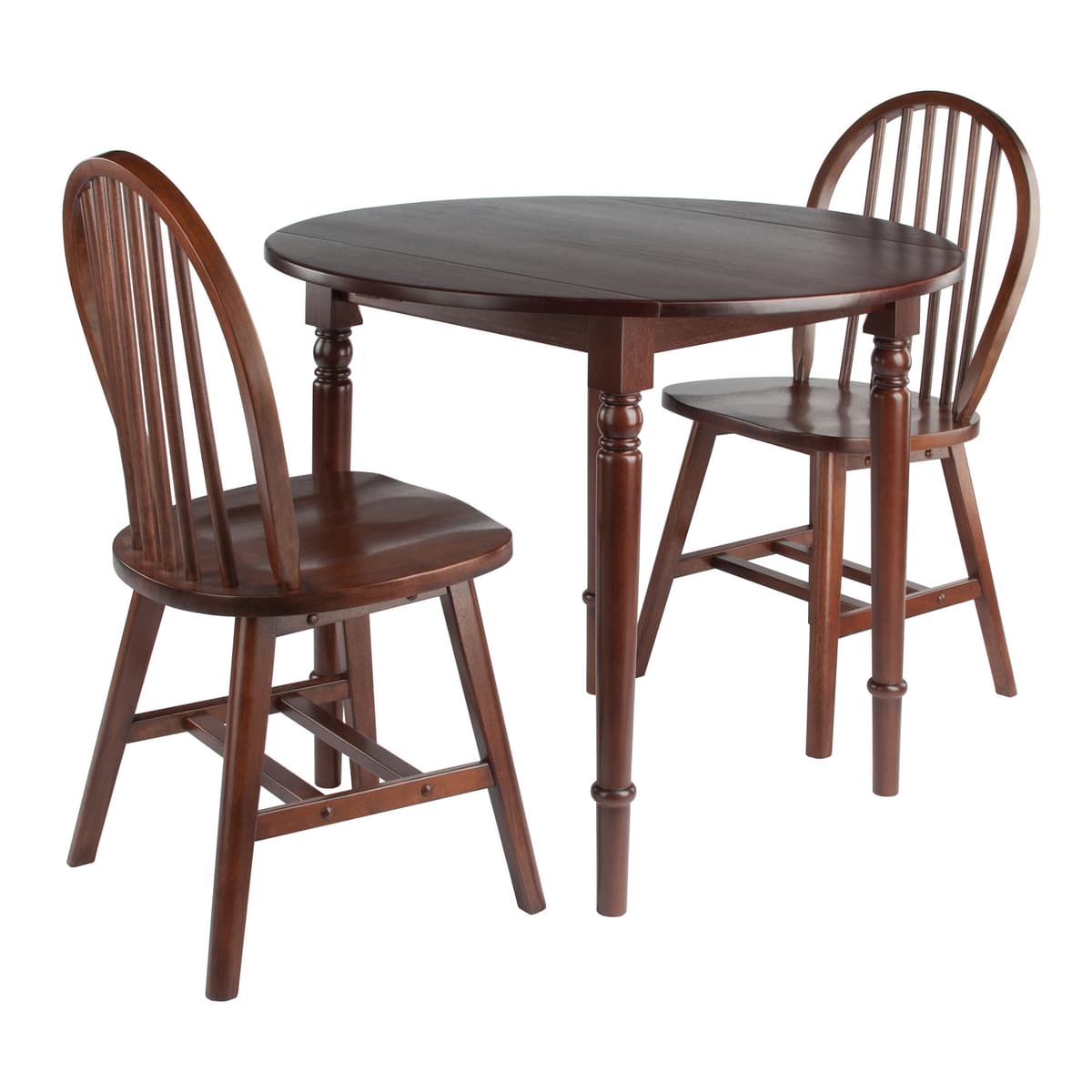Sorella 3-pc Set Round Drop Leaf Table, Walnut