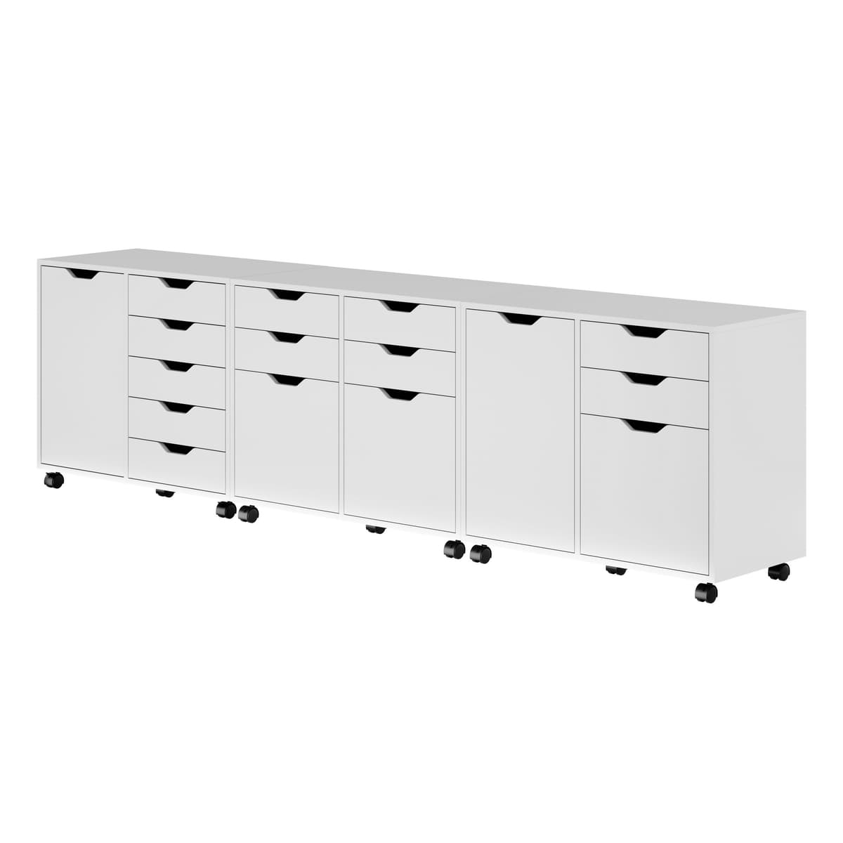 Halifax 3-Pc Cabinet Set with File Drawer, White