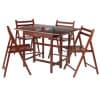 Taylor 5-Pc Drop Leaf Dining Table with 4 Foldable Chairs, Walnut