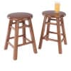 Element 2-Pc Square Legs Dining Stool Set, Teak Finish