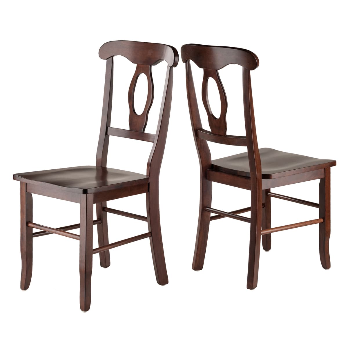 Renaissance 2-Pc Keyhole-Back Chair Set, 17" Wide, Walnut