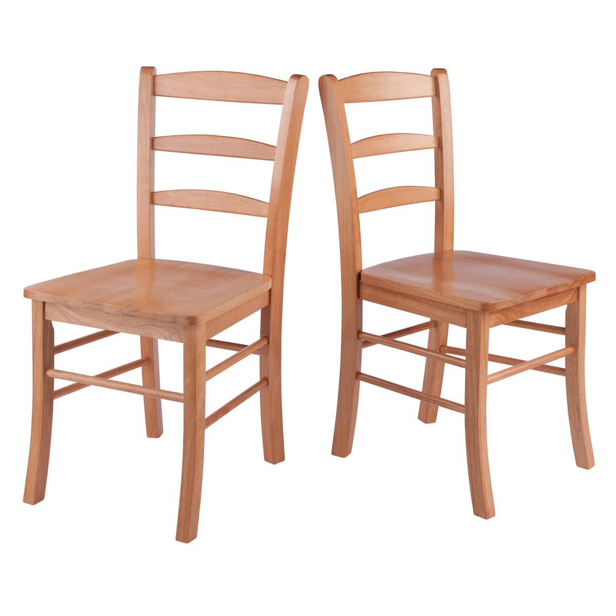 Benjamin Ladder Back Chairs, Light Oak Finish, Set of 2