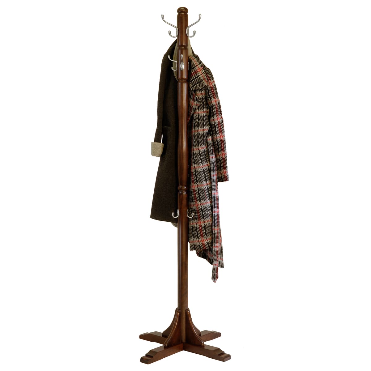 Jera 9-Hook Coat Rack, 72" High, Cappuccino