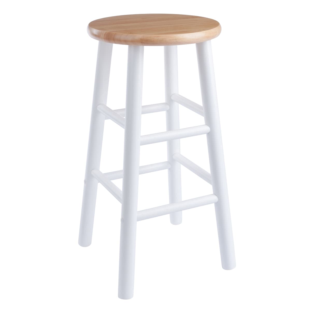 Winsome Huxton 2-Pc Counter Stool Set, 24” High, Natural and White