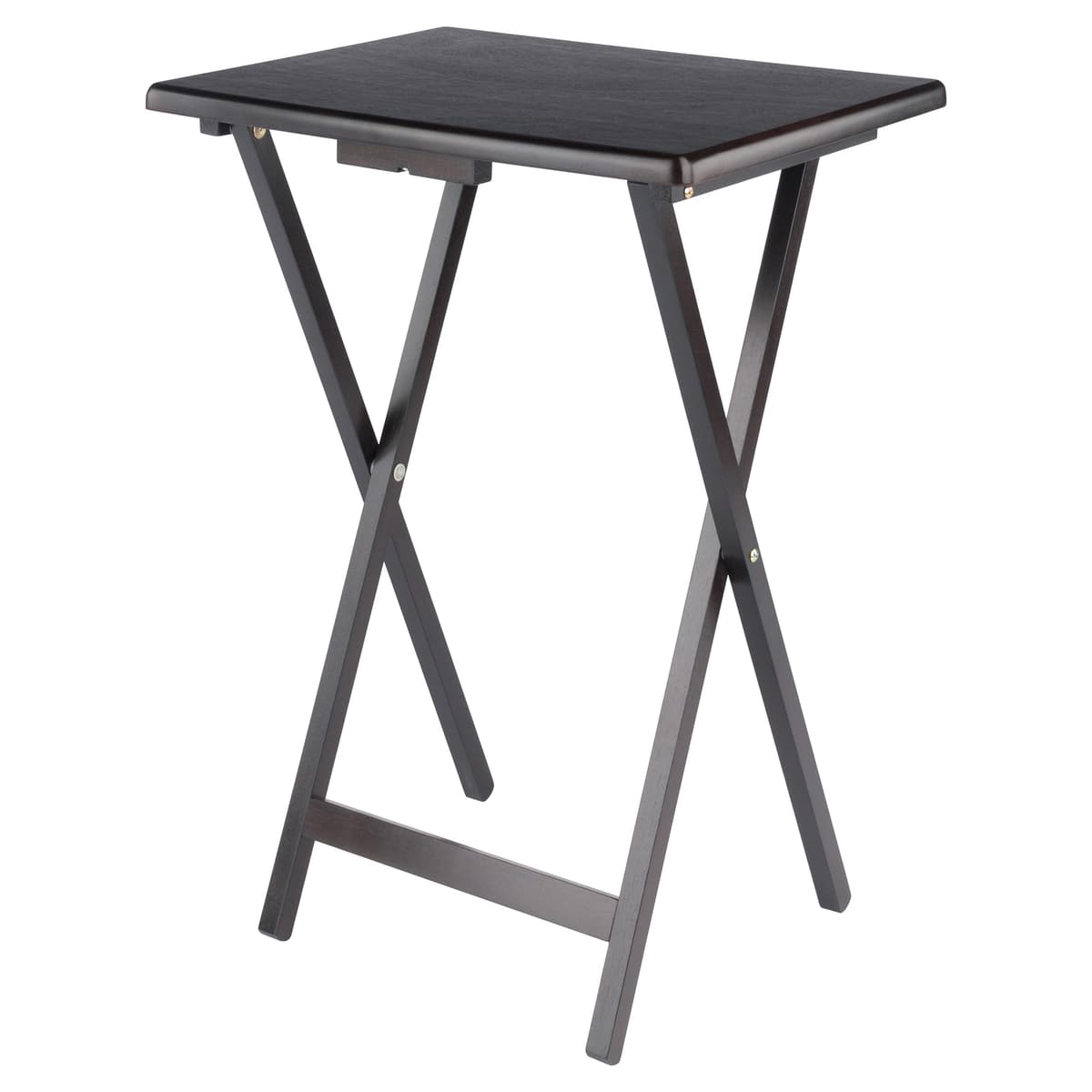 Winsome Adriel Snack Table Set with 4 Tables and Rolling Storage Stand, 34” High, Coffee