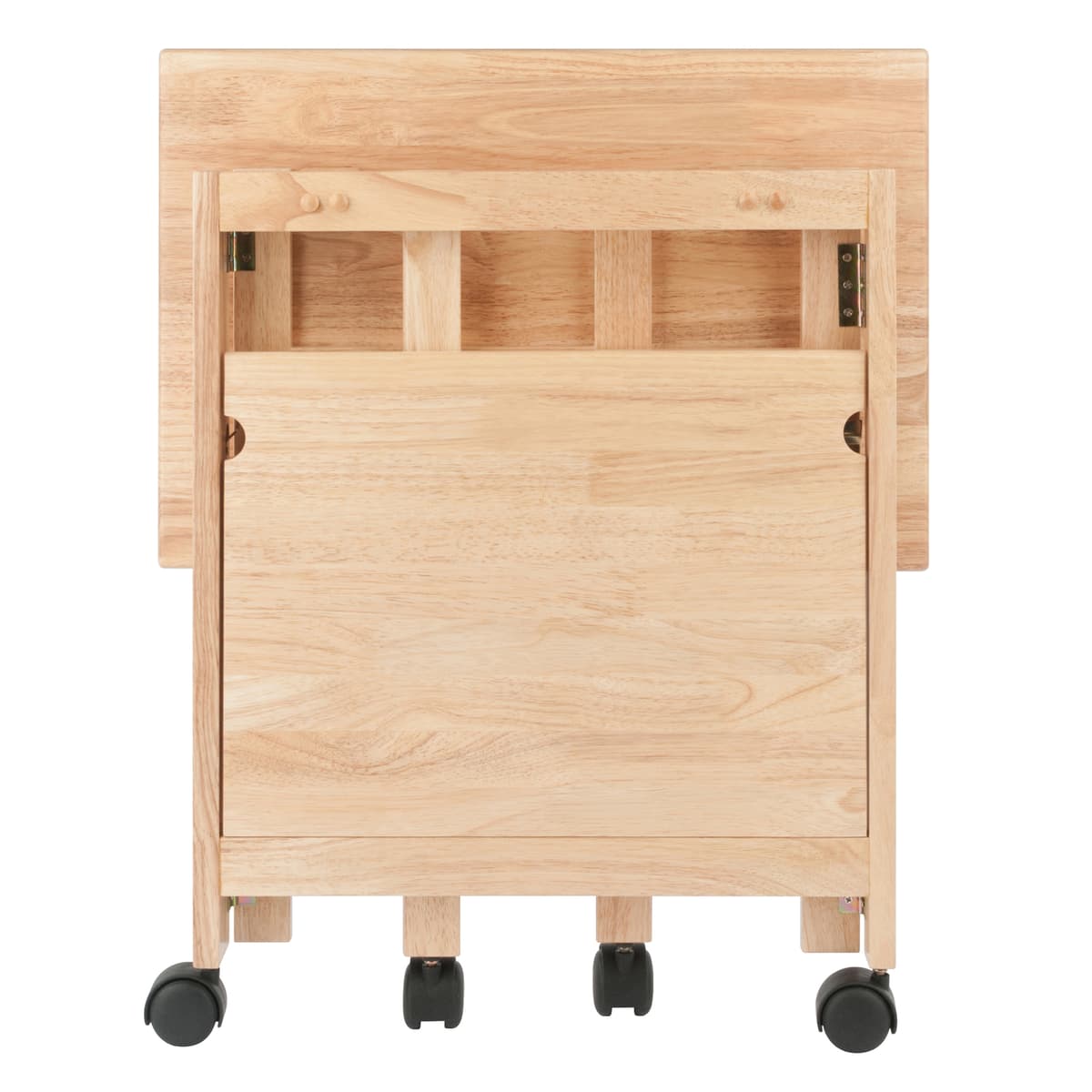 Winsome Mission Foldable Printer Stand, 3-Tier Cart, 27” High, 24” Wide, Natural