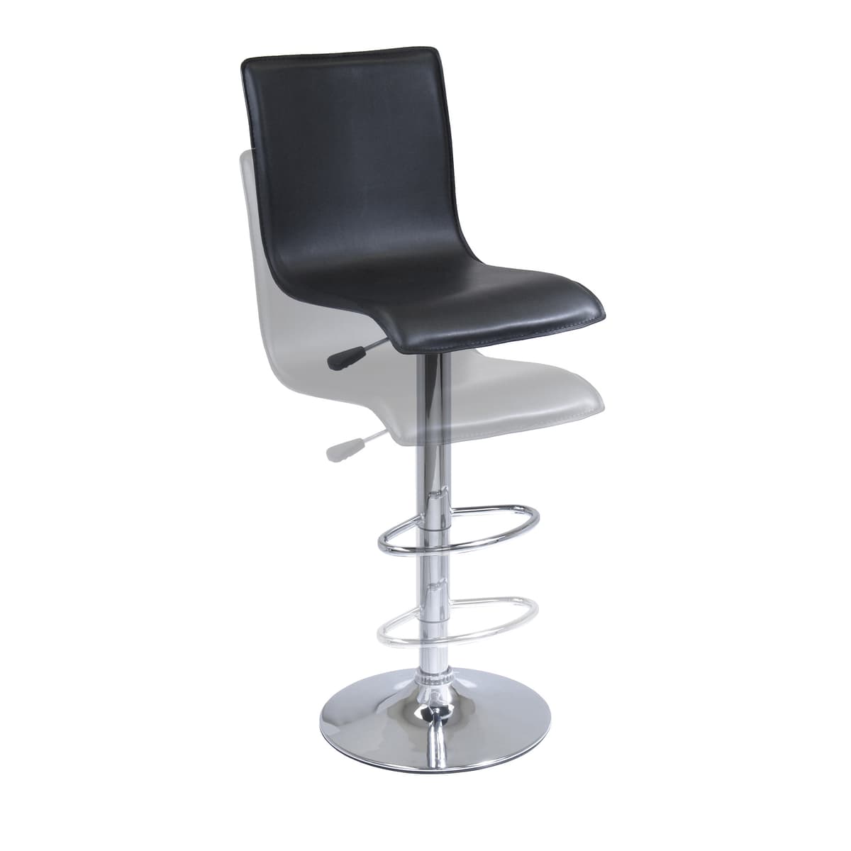 Spectrum High-Back Adjustable Swivel Stool, Black and Chrome