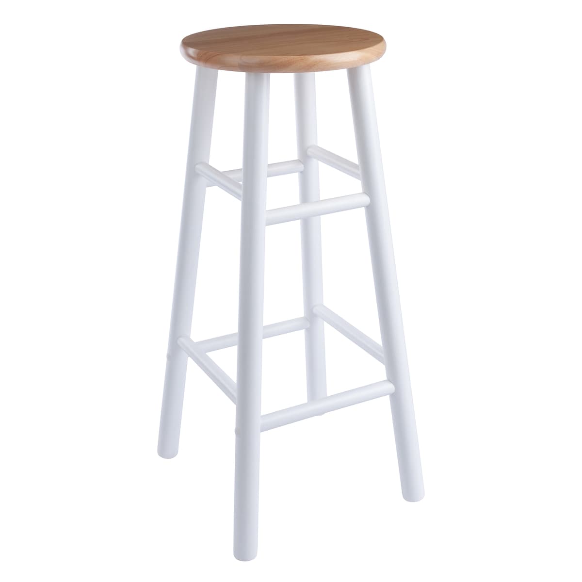 Winsome Huxton 2-Pc Bar Stool Set, 29” High, Natural and White