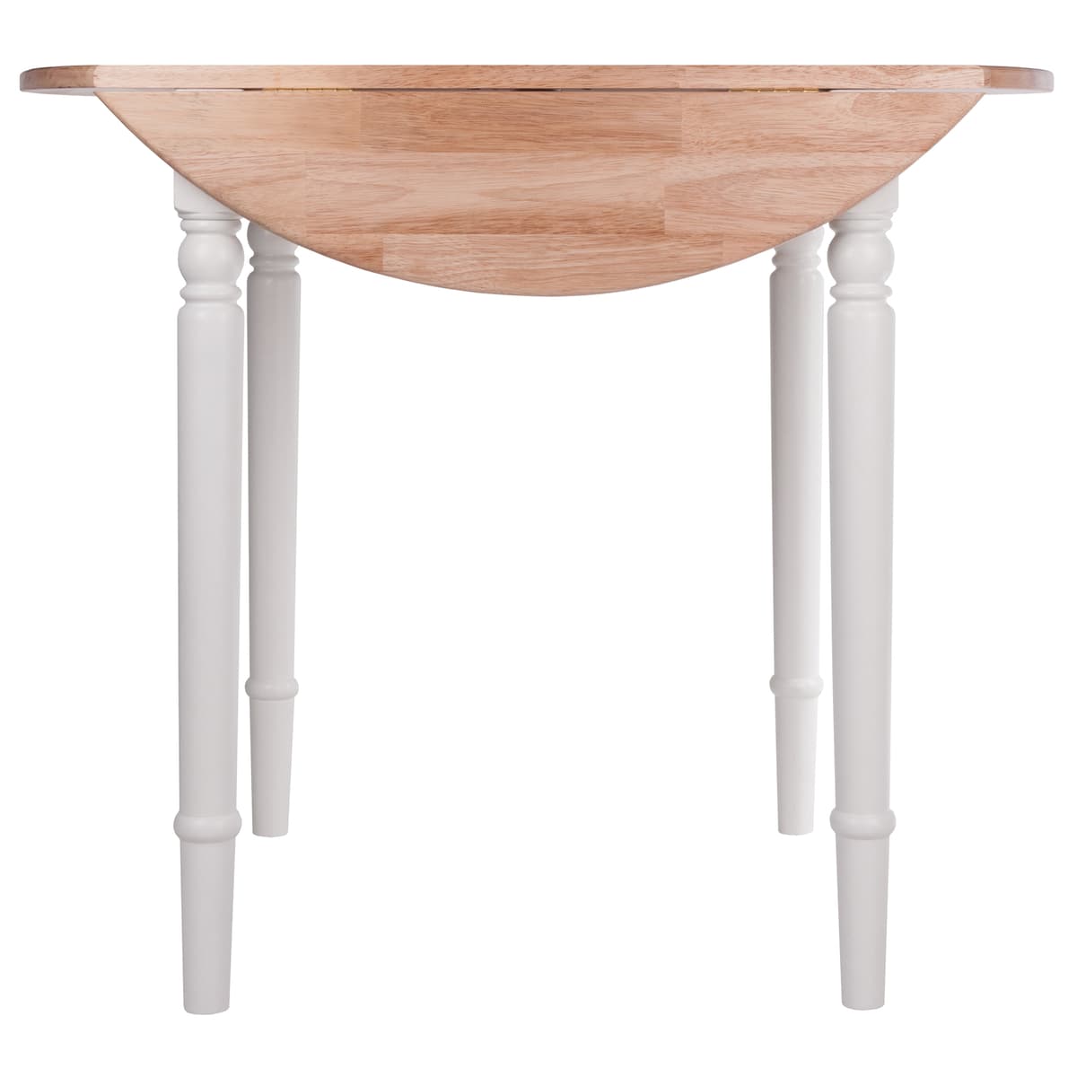 Sorella Double Drop Leaf Dining Table, Natural and White