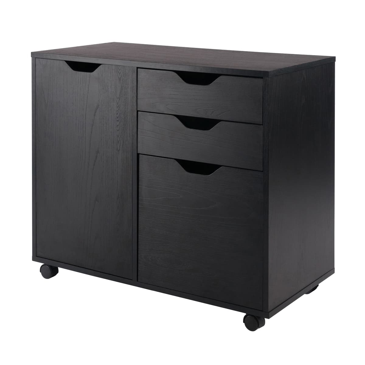 Halifax 2-Section Mobile Filing Cabinet, Black