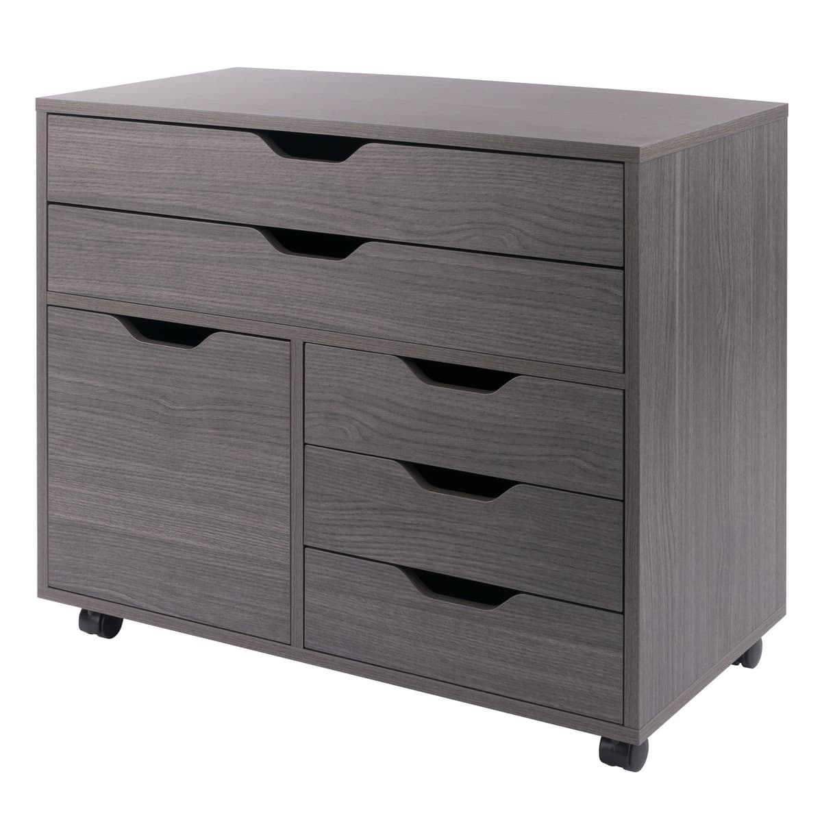 Halifax 3-Section Multi-Storage Mobile Cabinet, Charcoal
