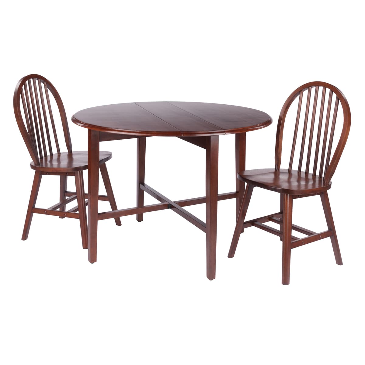Hannah 3-Pc Drop Leaf Table with Windsor Chairs, Walnut