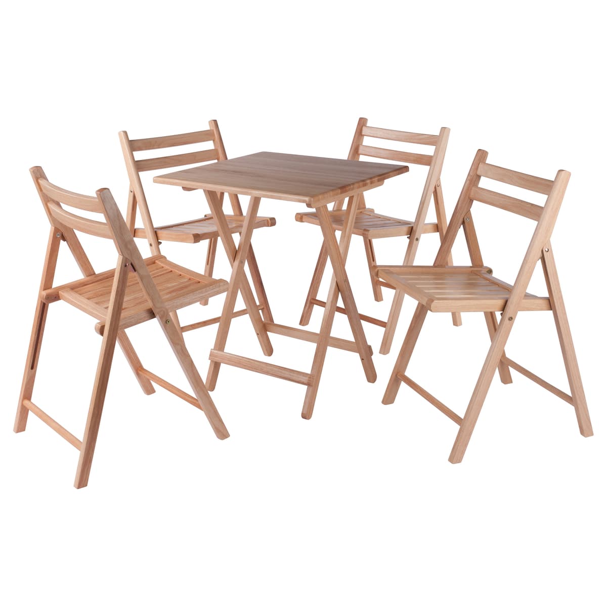 Delaney 5-PC Set, Folding Table and Chairs, Natural
