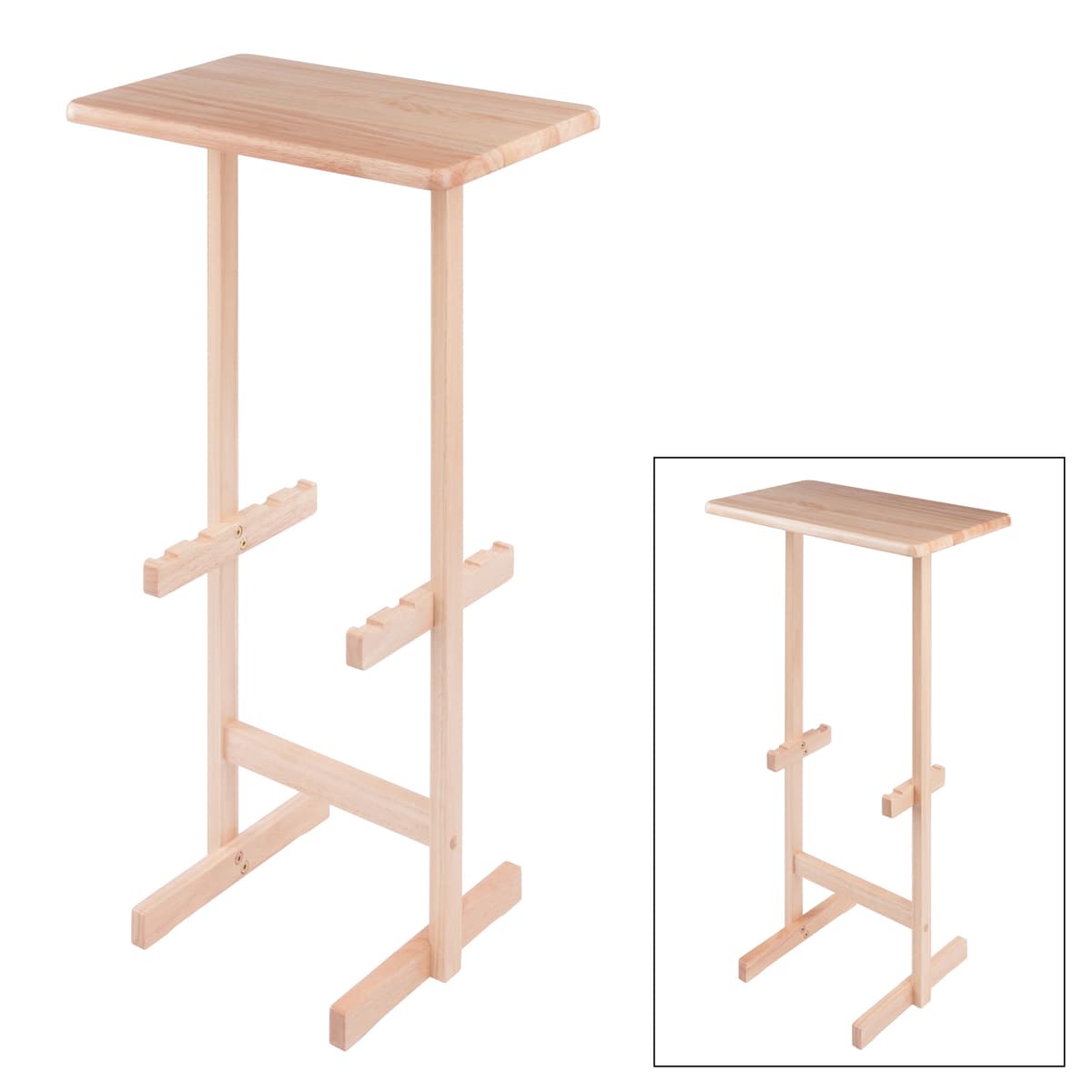 Riley Snack Table Rack, Natural Finish