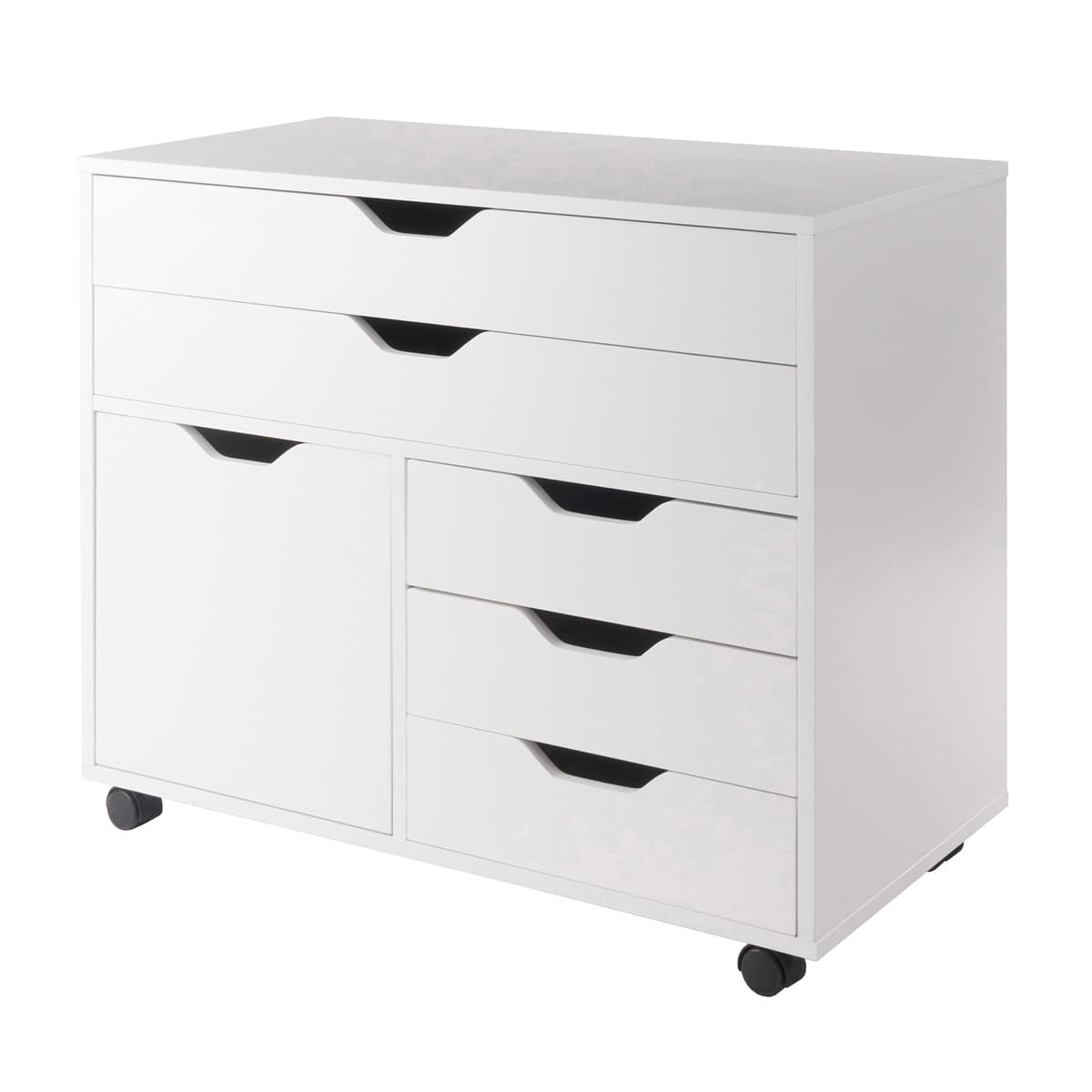 Halifax 3-Section Multi-Storage Mobile Cabinet, White