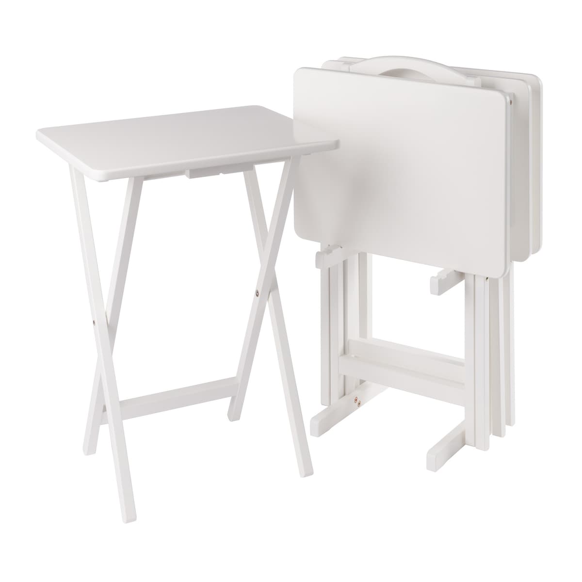 Alex 5-Pc Snack Table Set, White