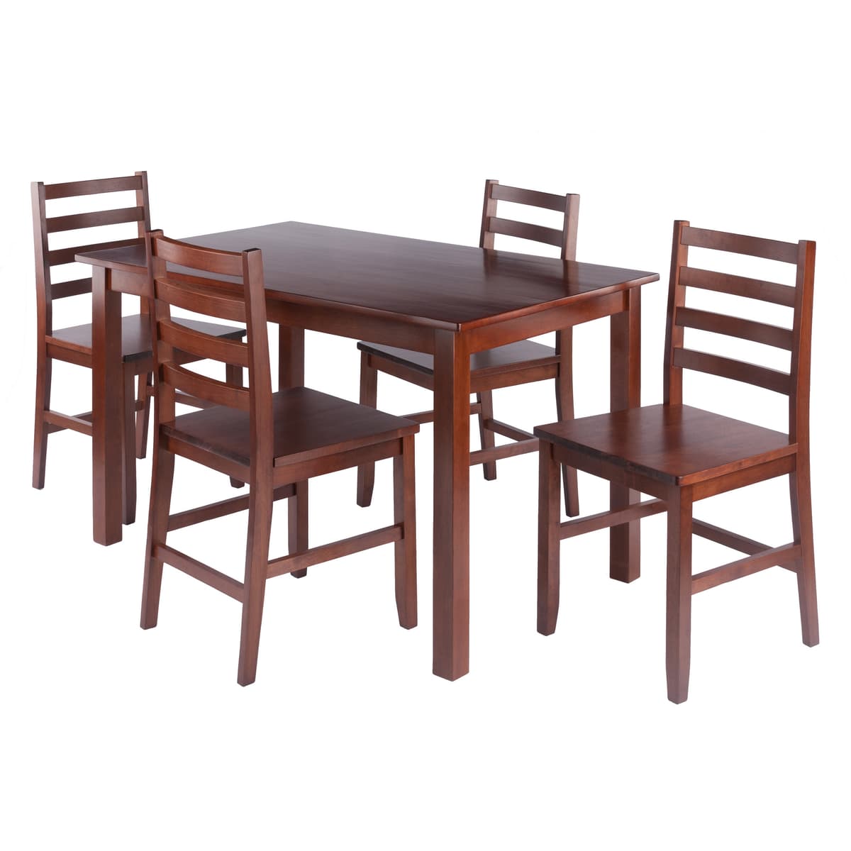 Parkland 5-Pc Dining Table with Hamilton Ladder-back Chairs, Walnut
