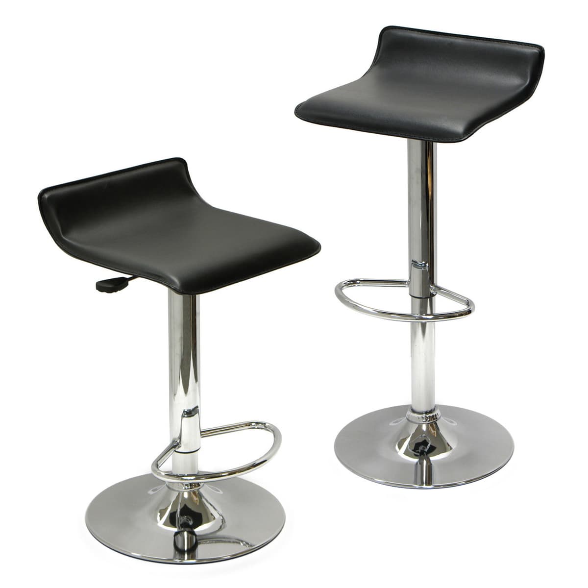 Spectrum 2-Pc Adjustable Swivel Stool Set, 33" High, Black and Chrome