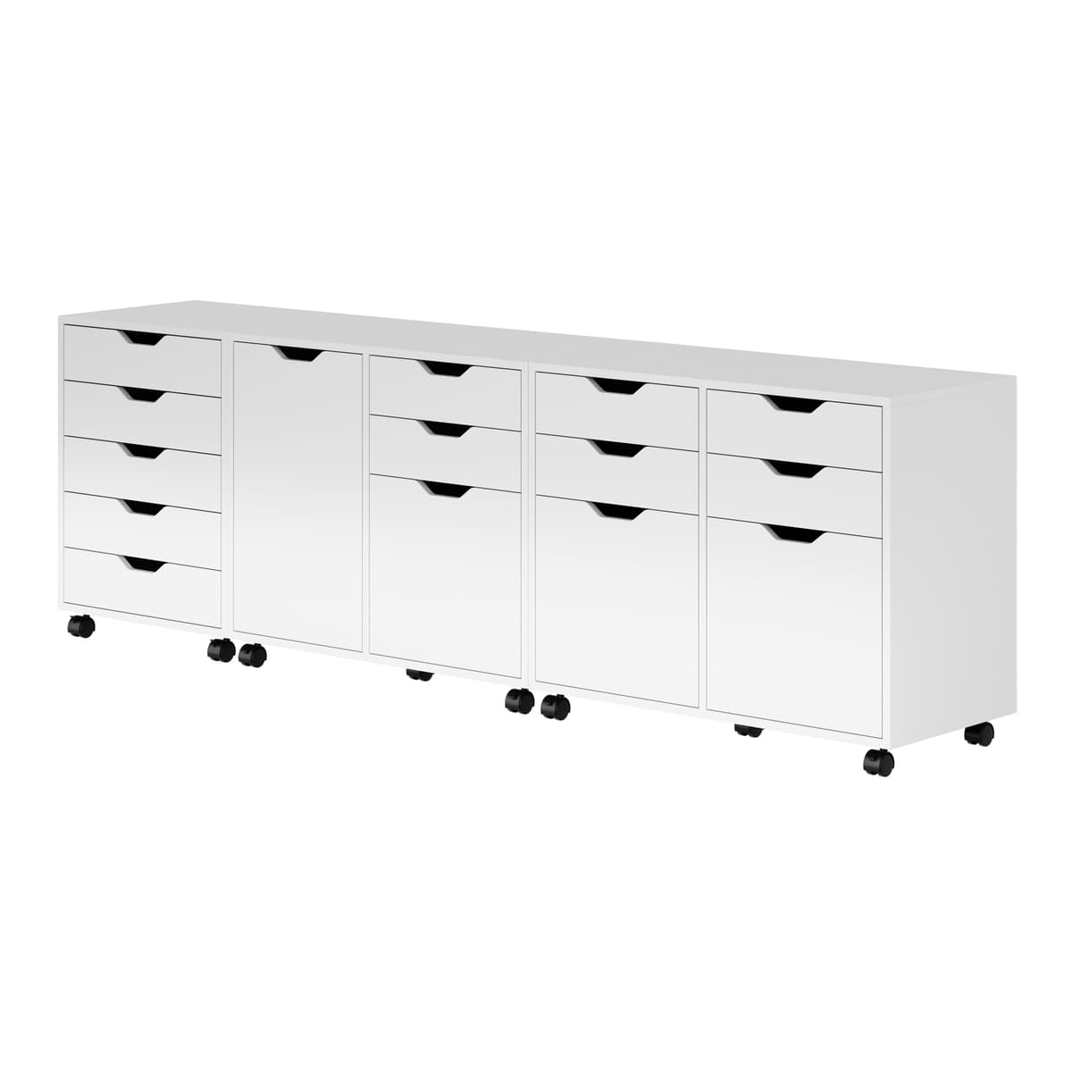 Halifax 3-Pc Cabinet Set with File Drawer, White