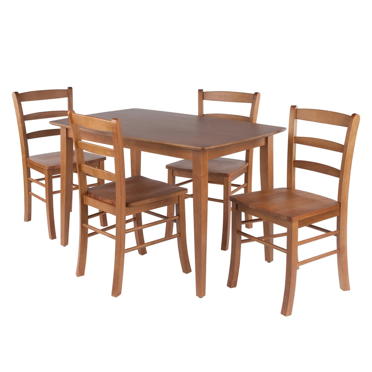 Dakota 5-Pc Dining Table with Benjamin Ladder-back Chairs, Teak