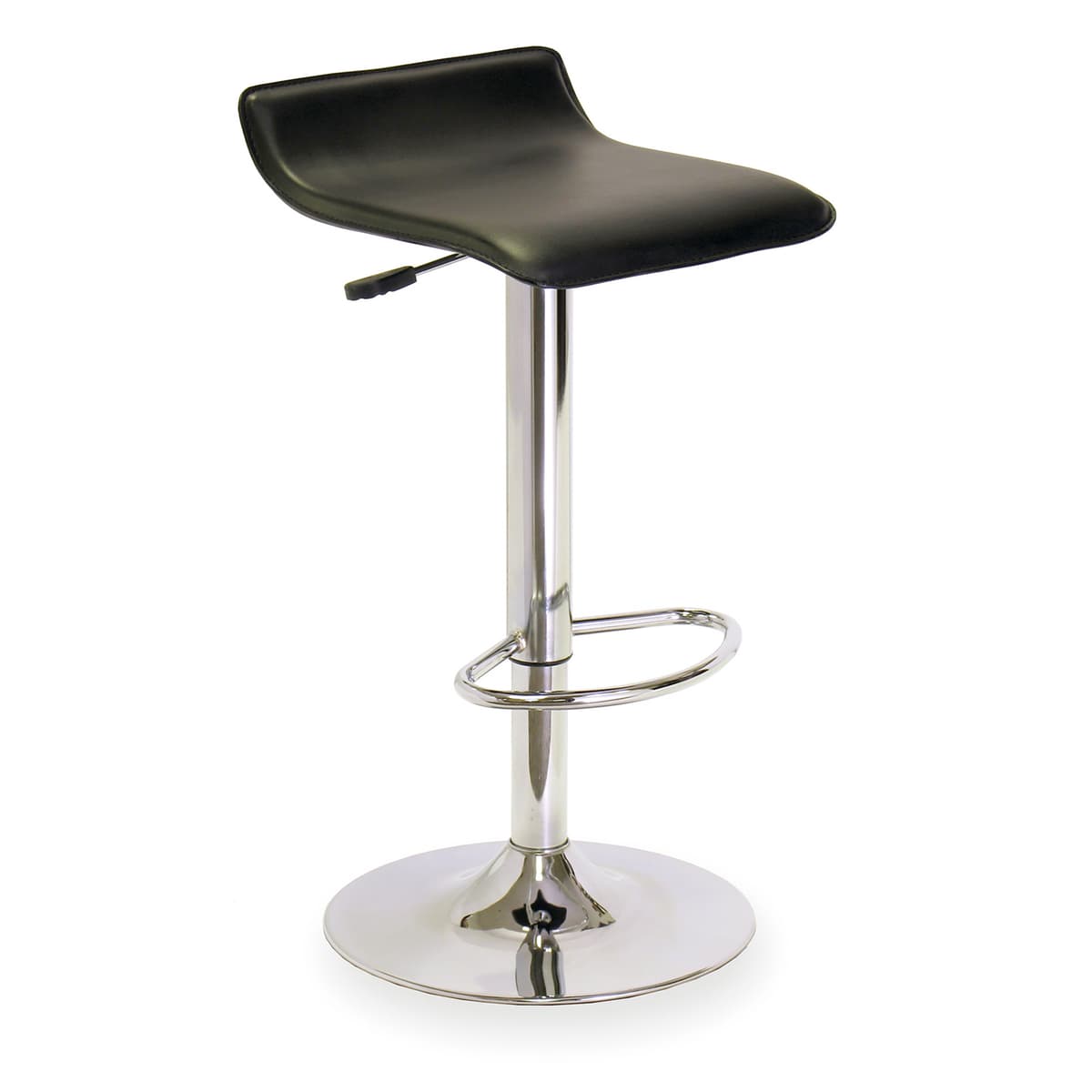Spectrum Adjustable Swivel Stool, 33" High, Black and Chrome