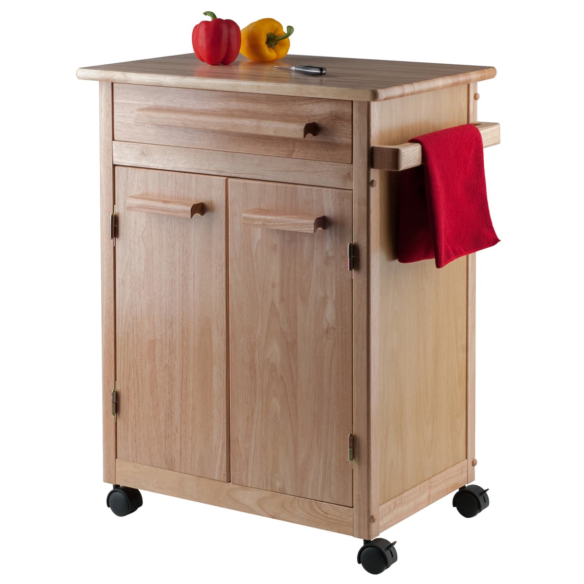 Winsome Hackett Kitchen Utility Cart, 34” High, 27” Wide, Natural