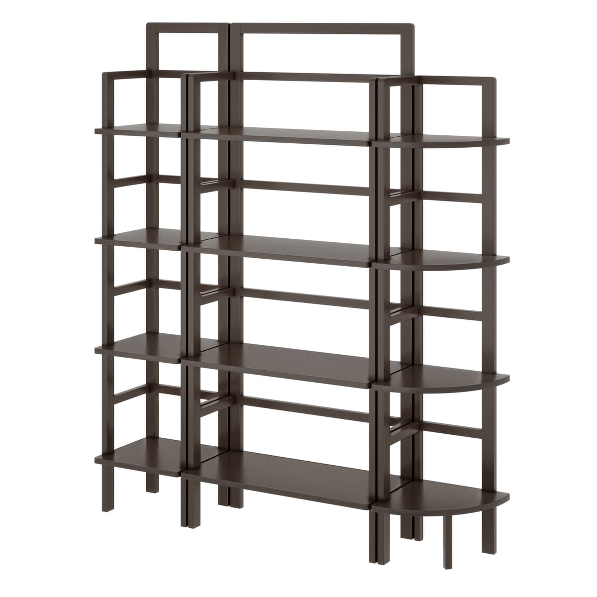 Winsome Aiden Baker's Rack Set, Includes 3 Joinable Racks, 71” High, 58” Wide, Coffee
