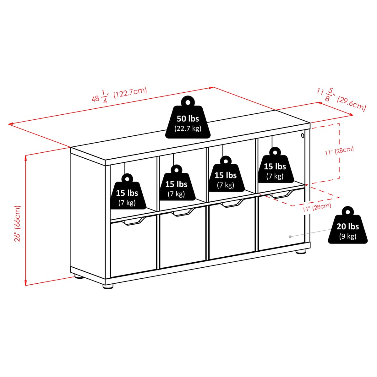 Julian 2x4 Storage Cabinet, White