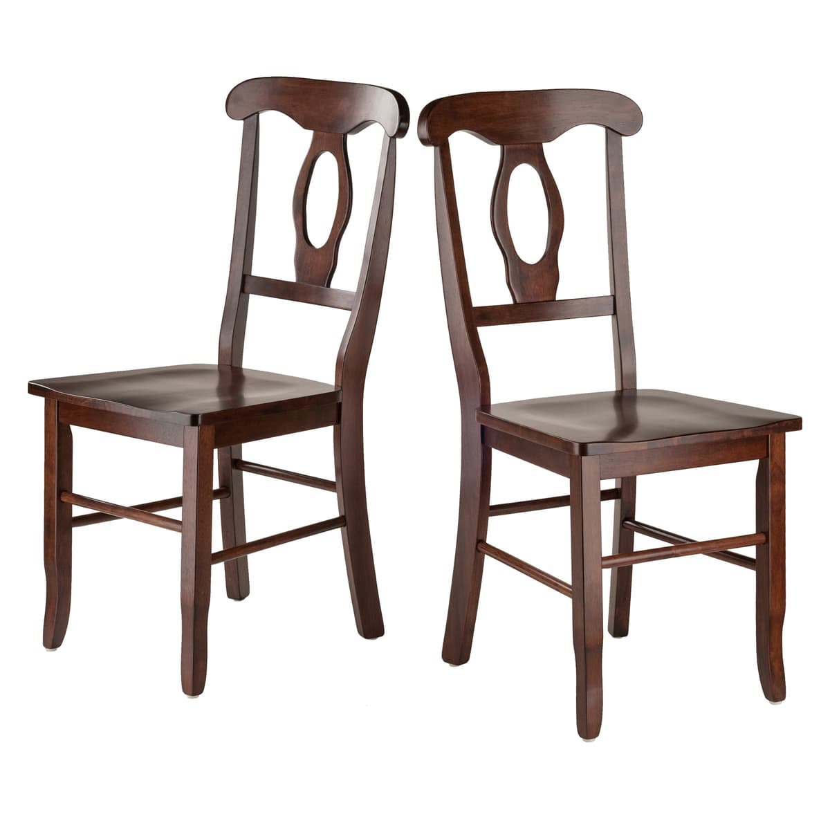 Renaissance 2-Pc Keyhole-Back Chair Set, 17" Wide, Walnut