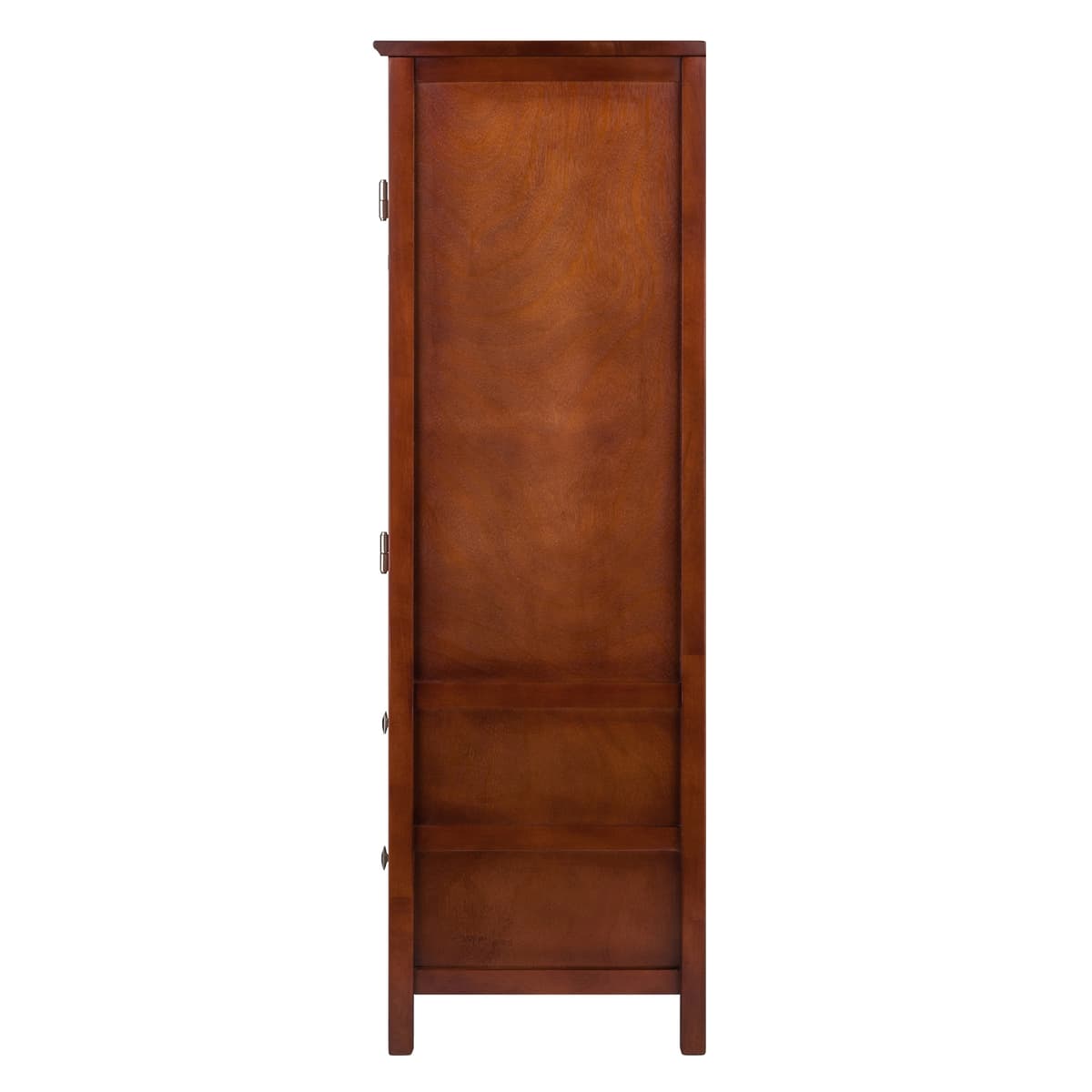 Winsome Brooke 2-Section Jelly Cupboard with Double Drawer, 47” High, 17” Wide, Walnut