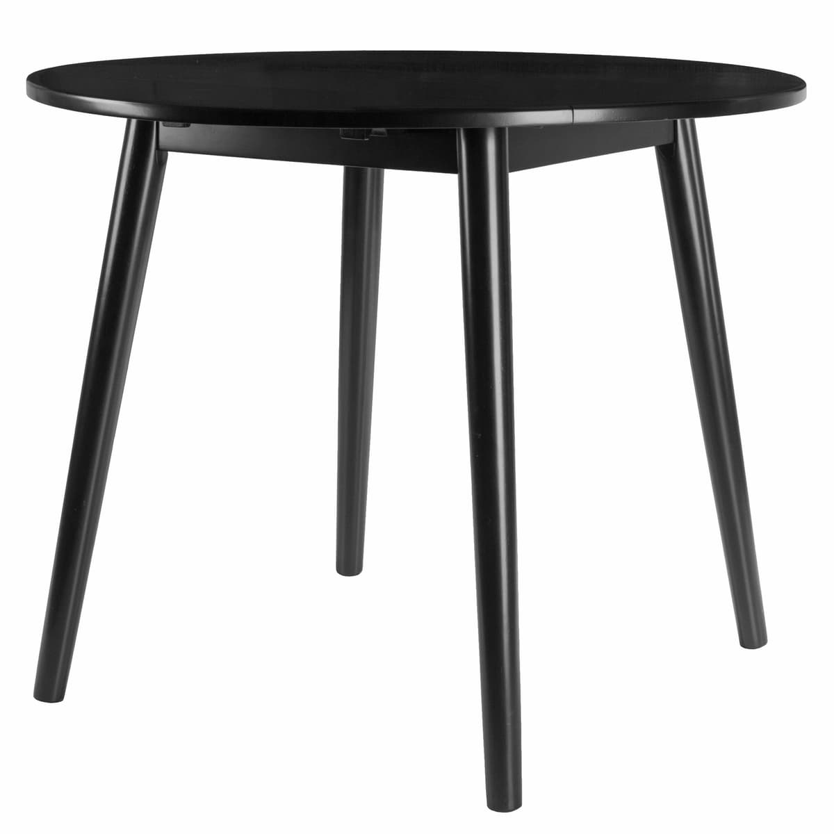 Moreno Extendable Round Dining Table, 35" Wide, Black
