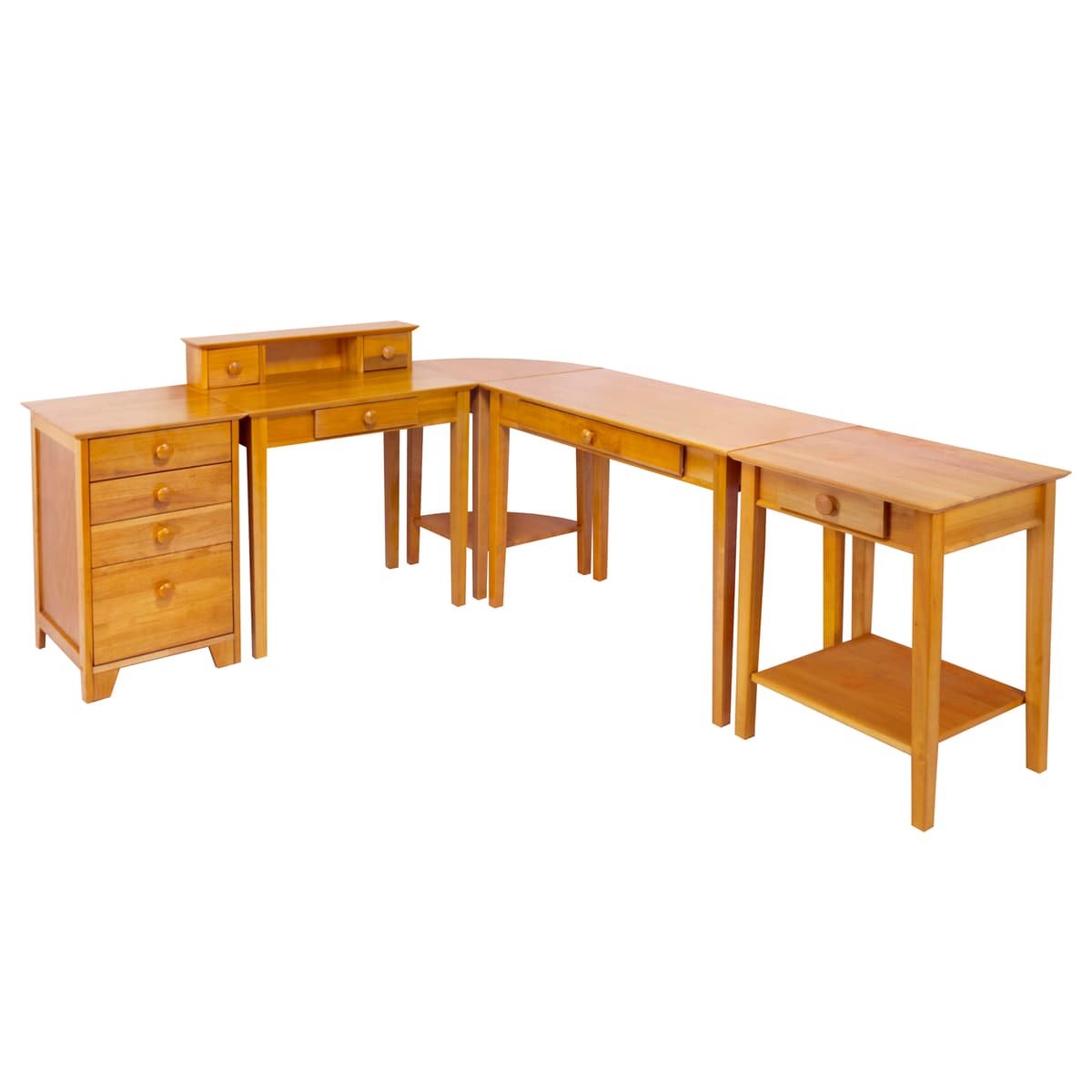 Winsome Studio 5-Pc Home Office Set, With Computer Desk, Writing Desk, Corner Table, End Table, File Cabinet