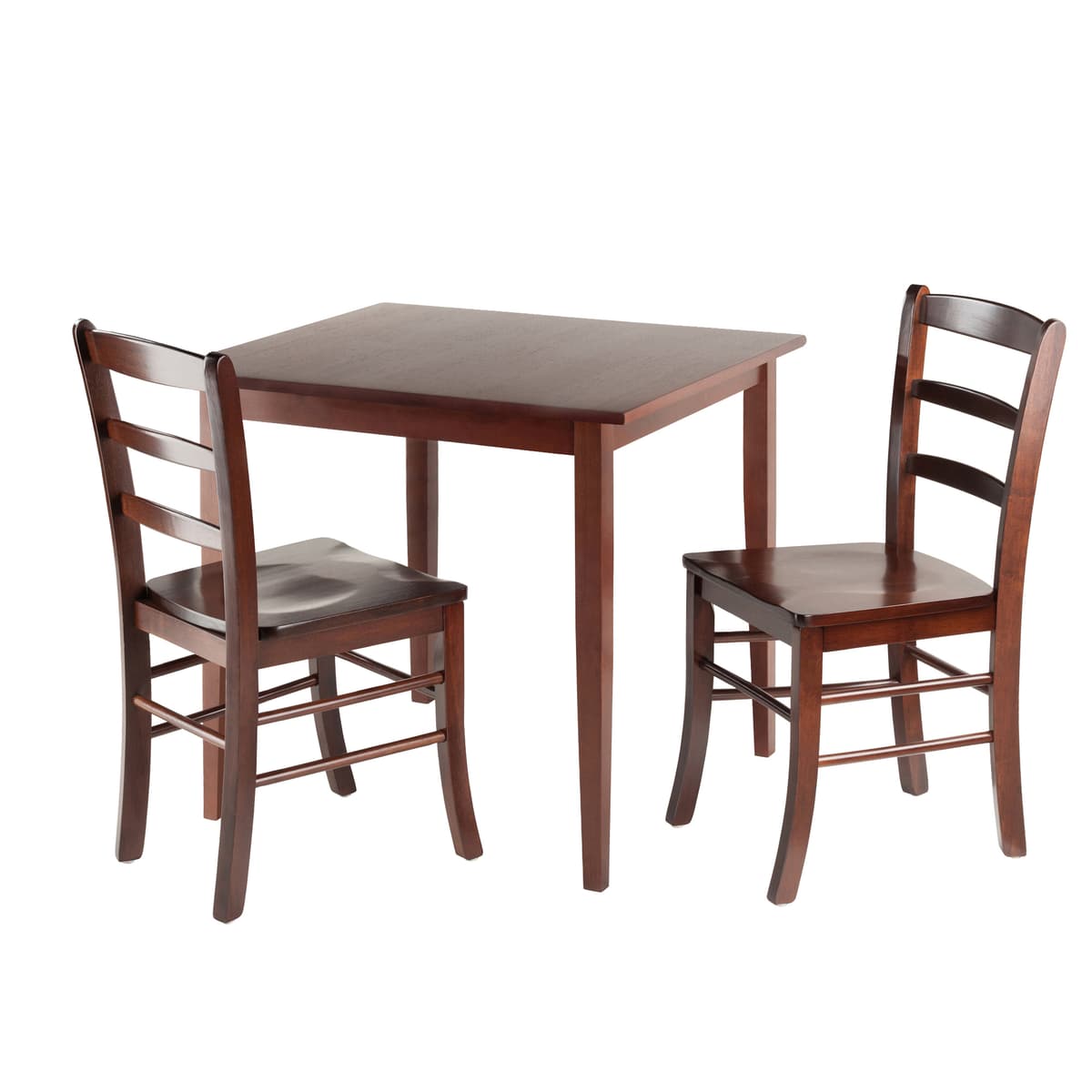 Groveland 3-Pc Dining Table with 2 Ladder Back Chairs, Walnut
