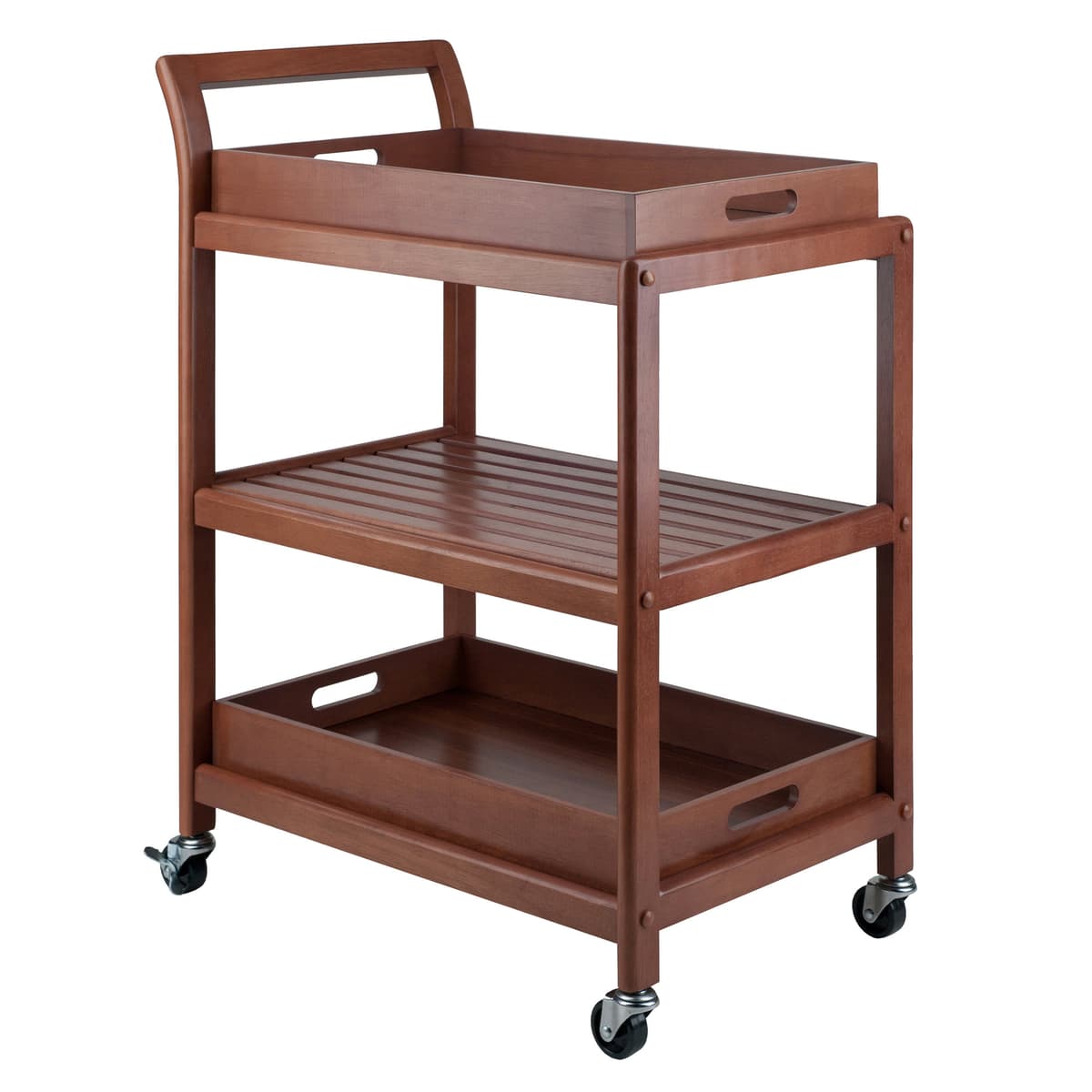 Winsome Albert 3-Tier Serving Cart, Walnut