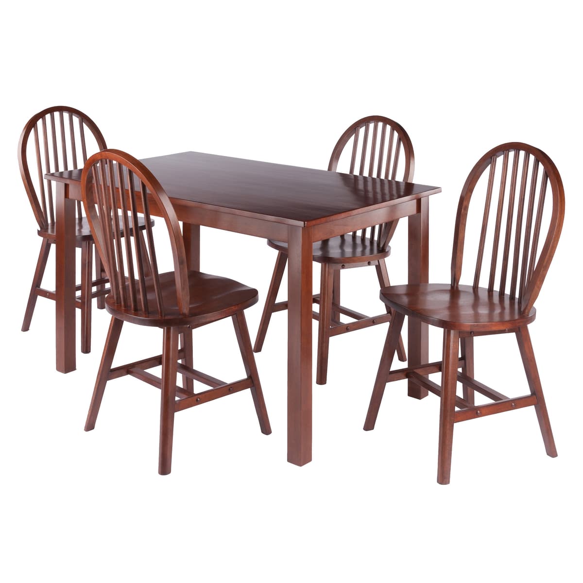 Parkland 5-Pc Dining Table with Windsor Spindle-back Chairs, Walnut