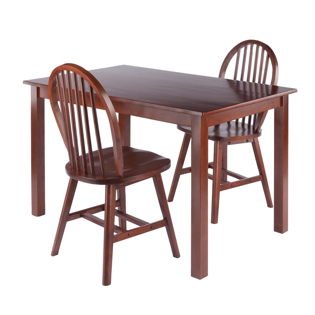 Parkland 3-Pc Dining Table with Windsor Spindle-back Chairs, Walnut