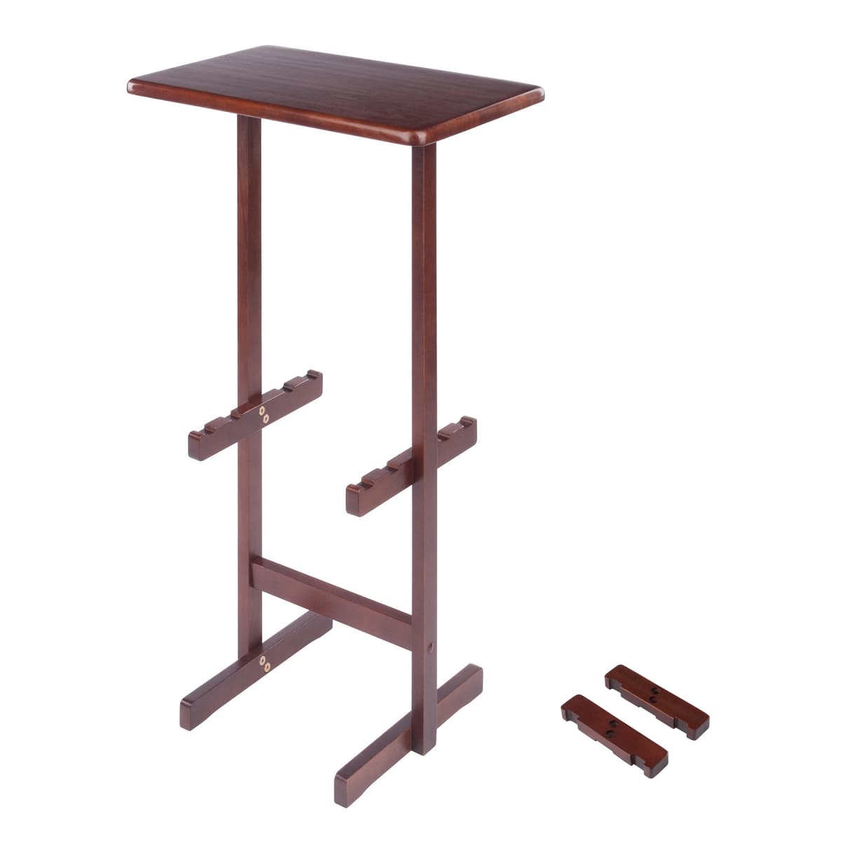 Riley Snack Table Rack, Walnut Finish