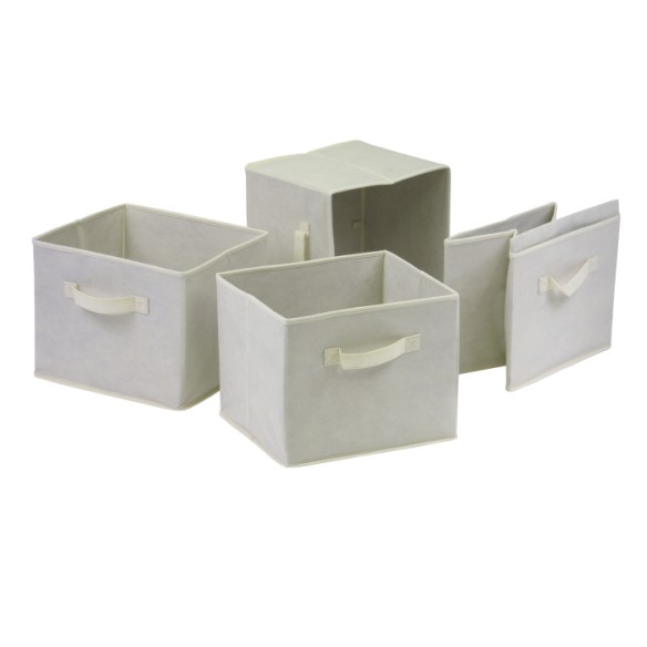 Capri 4-Pc Foldable Fabric Basket Set, Beige