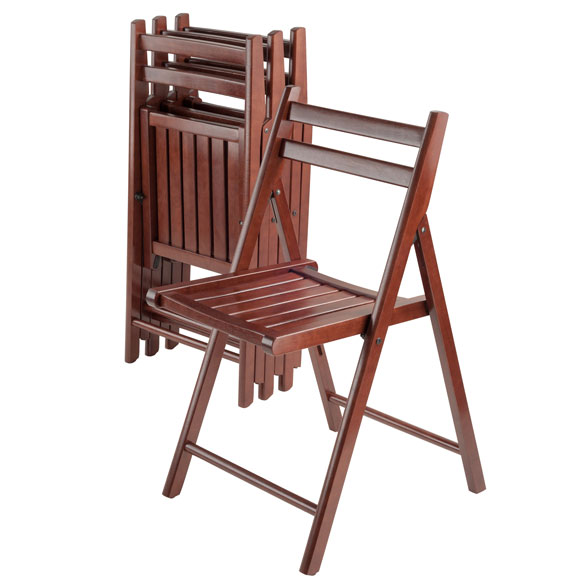 Robin 4-Pc Folding Chair Set, Walnut