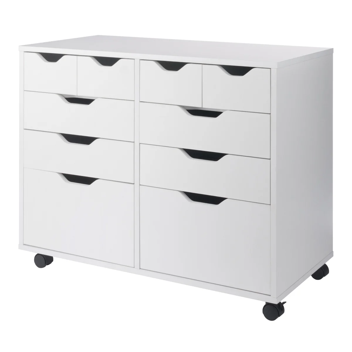 Halifax Bins & Drawers Multi-Storage Wide Mobile Cabinet, White