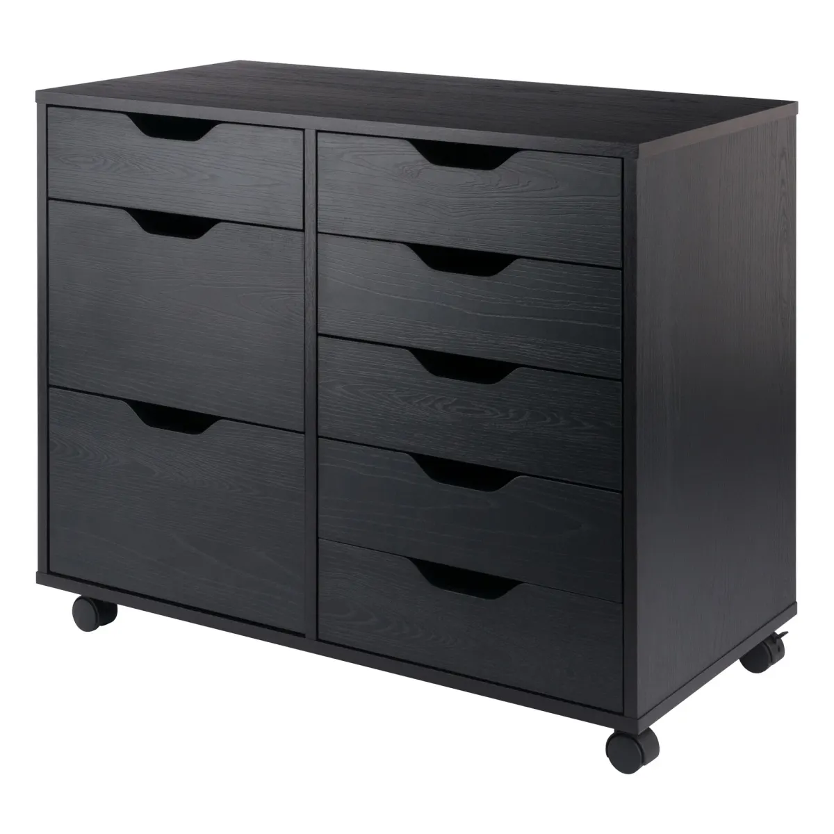 Halifax 6-Drawer Multi-Storage Mobile Cabinet, Black