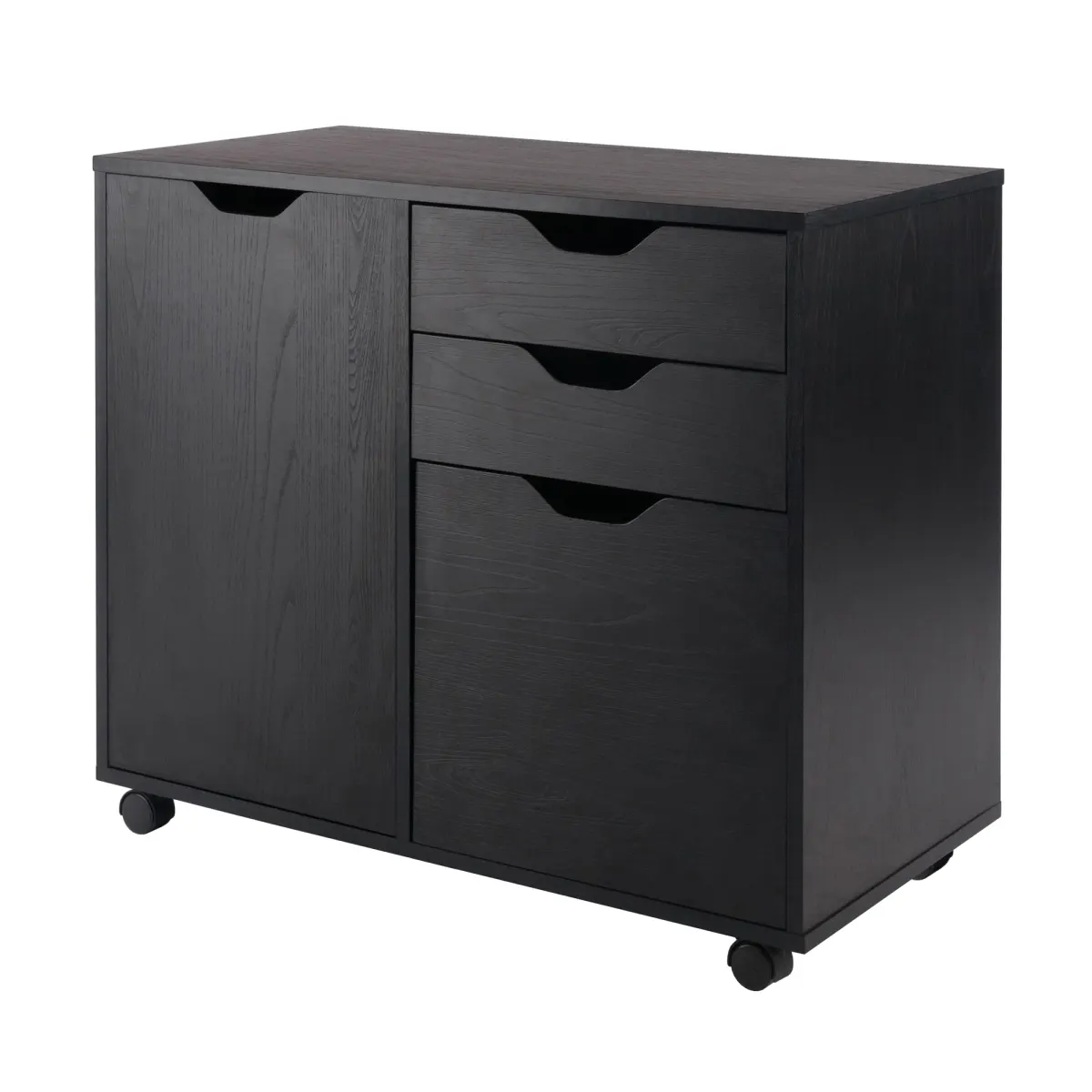 Halifax 2-Section Mobile Filing Cabinet, Black
