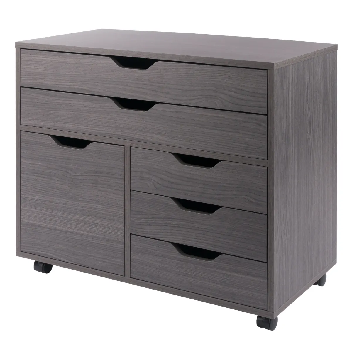 Halifax 3-Section Multi-Storage Mobile Cabinet, Charcoal
