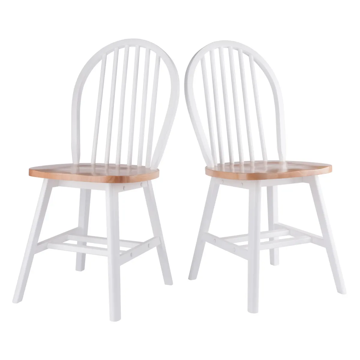 Windsor 2-Pc Chair Set, Natural and White