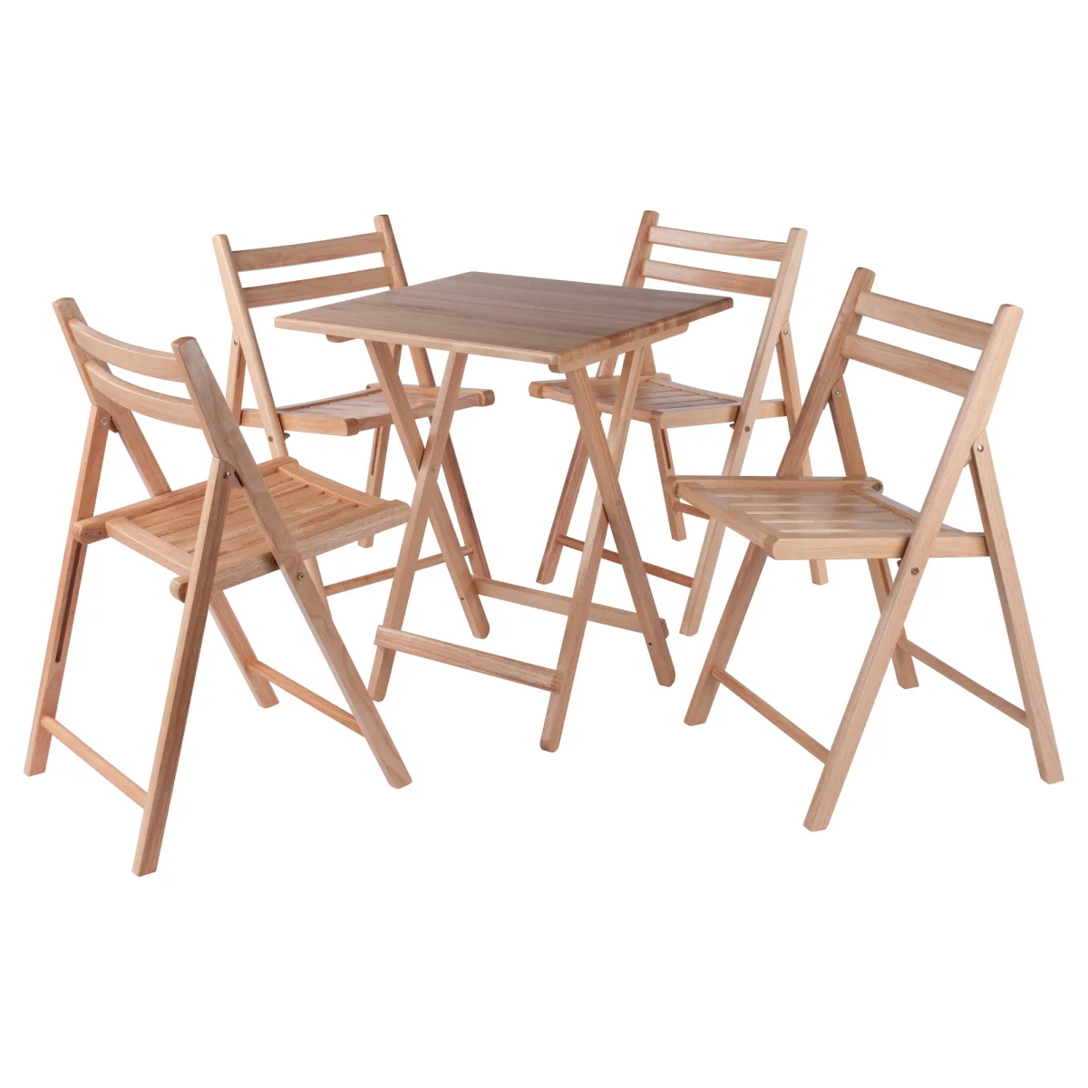 Delaney 5-PC Set, Folding Table and Chairs, Natural