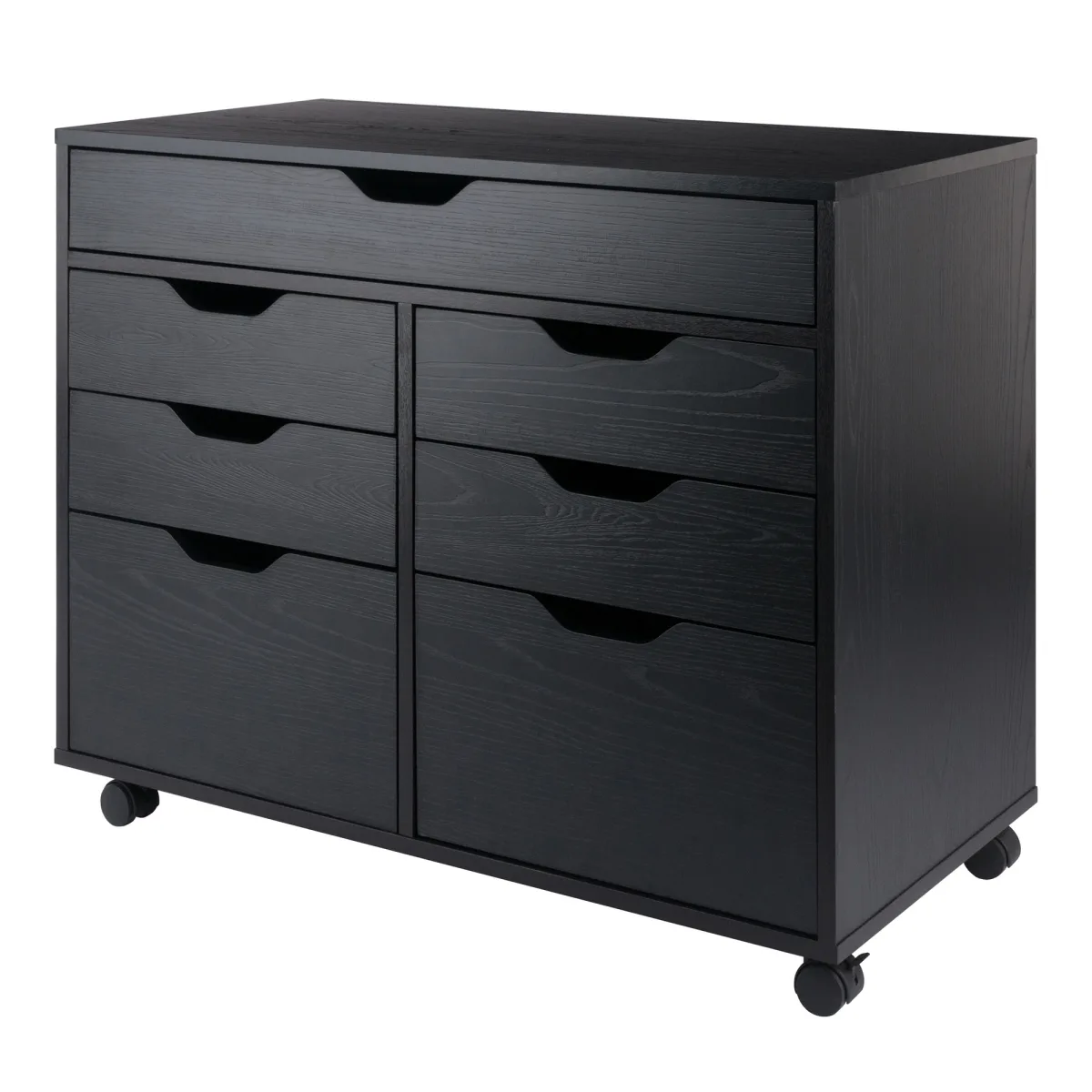 Halifax 5-Drawer Multi-Storage Mobile Cabinet, Black