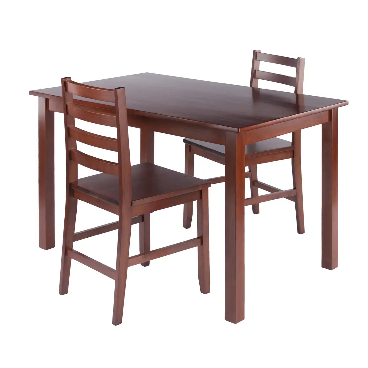 Parkland 3-Pc Dining Table with Hamilton Ladder-back Chairs, Walnut
