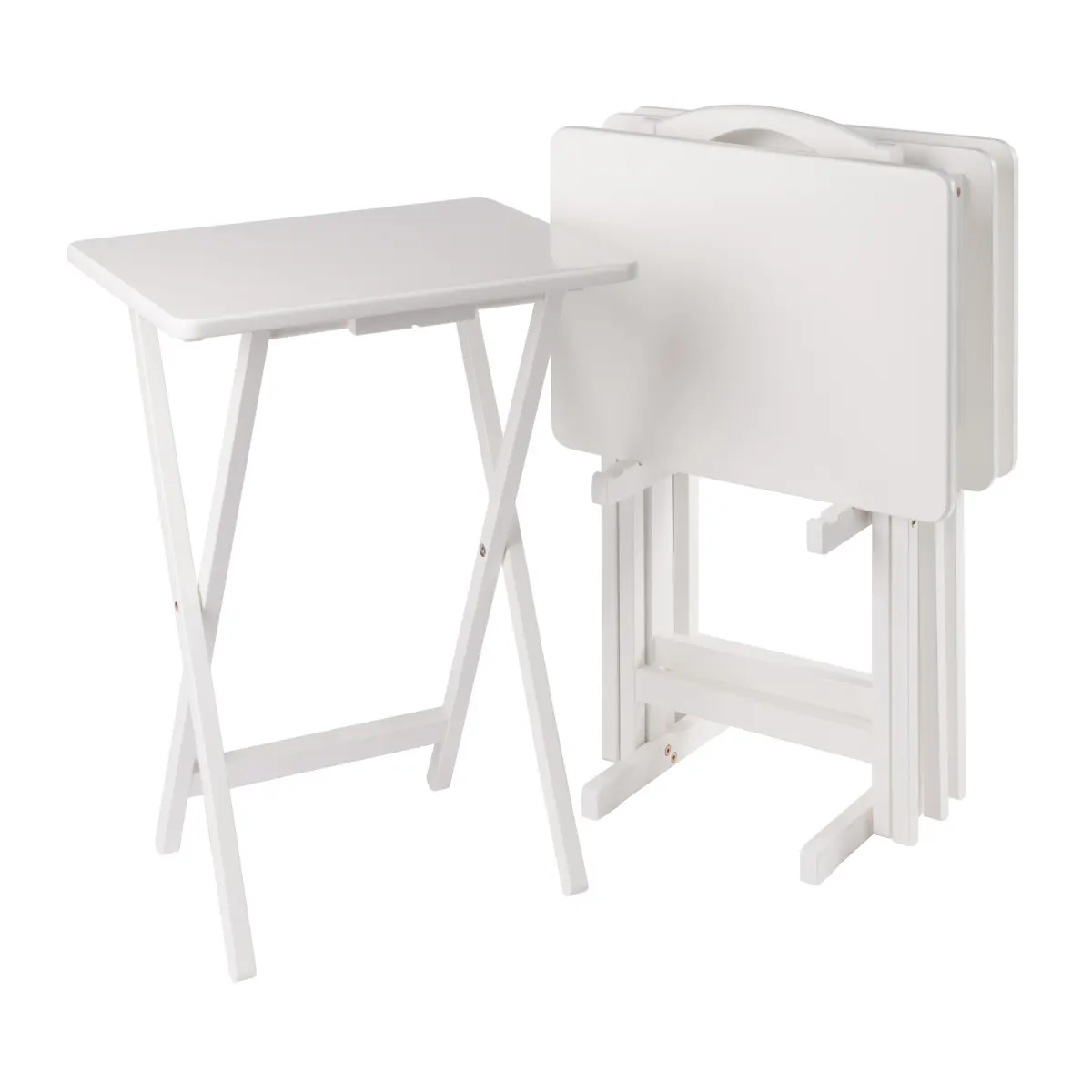 Alex 5-Pc Snack Table Set, White
