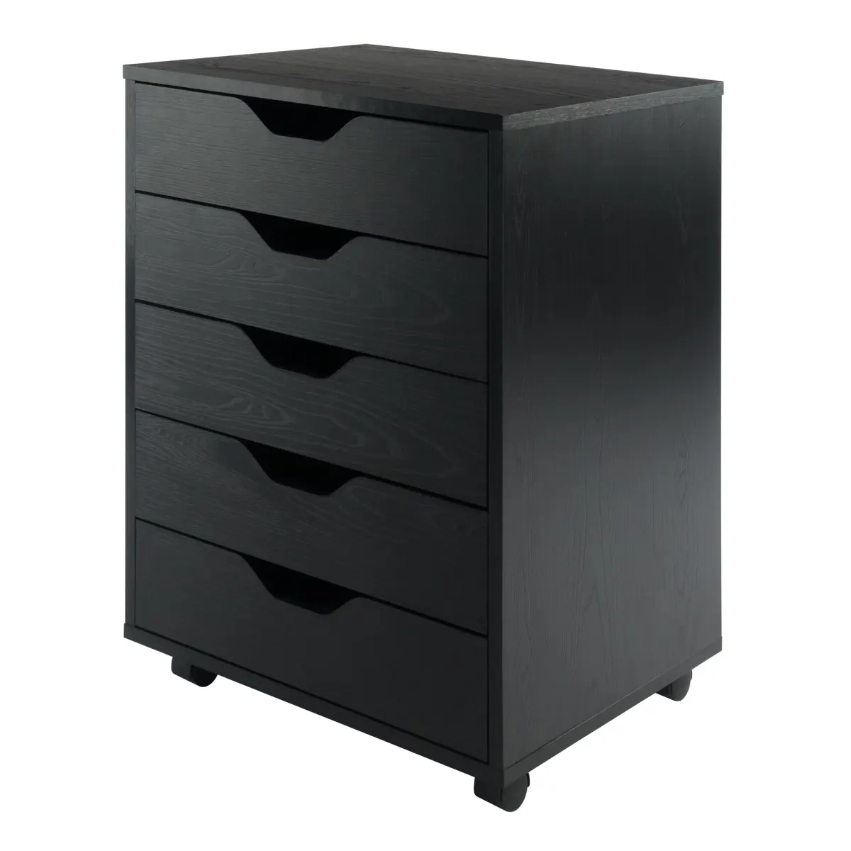 Halifax 5-Drawer Mobile Cabinet, Black